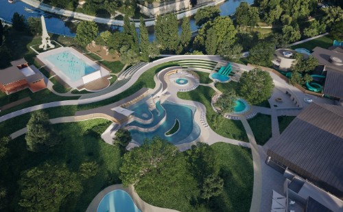 Megfelelően halad a győri Vízi élménypark építése 